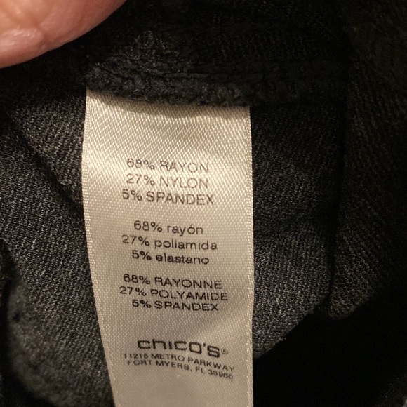 Chicos Ponte knit charcoal gray pants size 2 or large/12 - Picture 6 of 10